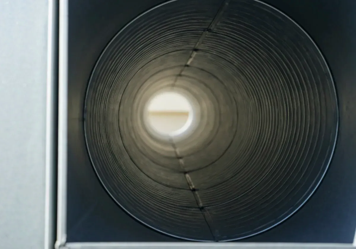 After — air duct cleaning: Dust-caked supply ducts cleaned out so the system breathes easy again.