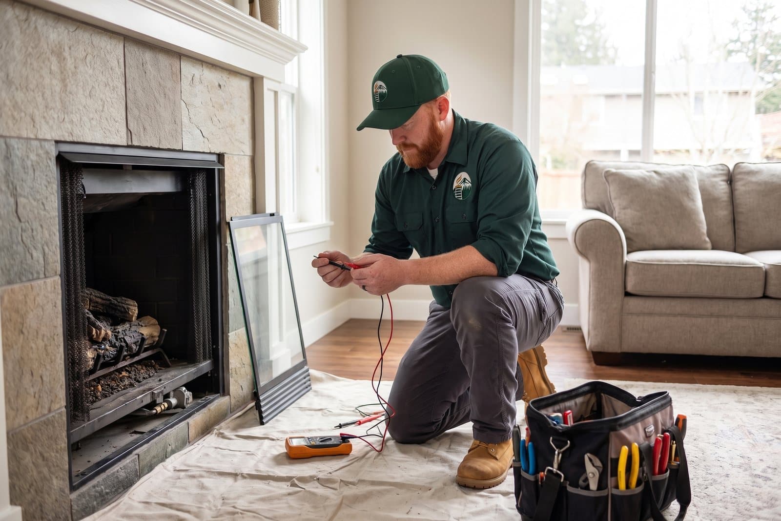 Gas fireplace service and tune-up