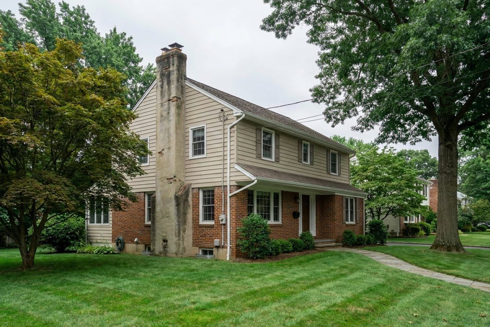 A north Eastside home with a masonry chimney